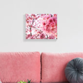 Cascading Pink Cherry Blossoms Wall Art Canvas Afdruk (Insitu (Woonkamer))