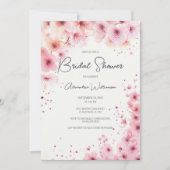 Cascading Pink Flowers Bridal Shower Kaart (Voorkant)