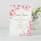 Cascading Pink Flowers Bridal Shower Kaart (Staand voorkant)