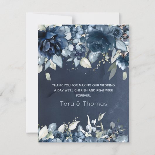 Cascading Pioenen Bruiloft Dank u Bedankkaart (Voorkant)