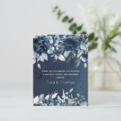 Cascading Pioenen Bruiloft Dank u Bedankkaart (Staand voorkant)