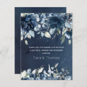 Cascading Pioenen Bruiloft Dank u Bedankkaart (Voorkant / Achterkant)