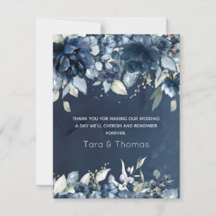 Cascading Pioenen Bruiloft Dank u Bedankkaart