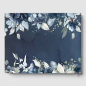 Cascading Pioenen Bruiloft Navy Blauw Gastenboek (Achterkant)