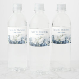 Cascading Pioenen Bruiloft Water Fles Label Waterfles Etiket