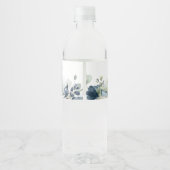Cascading Pioenen Bruiloft Water Fles Label Waterfles Etiket (Achterkant)