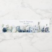 Cascading Pioenen Bruiloft Water Fles Label Waterfles Etiket (Enkel label)