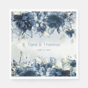 Cascading Rozen bruiloft 6 inch vierkant Servet