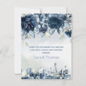 Cascading Rozen Bruiloft Bedankkaart (Voorkant)