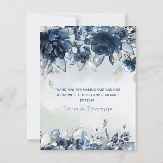 Cascading Rozen Bruiloft Bedankkaart (Voorkant)