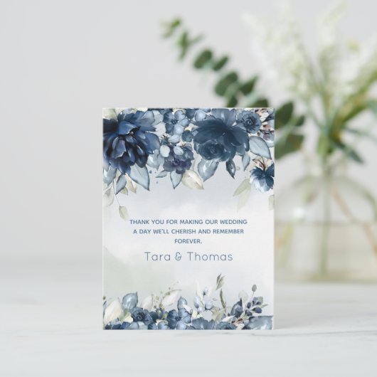 Cascading Rozen Bruiloft Bedankkaart (Staand voorkant)