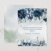 Cascading Rozen Bruiloft Bedankkaart (Voorkant / Achterkant)
