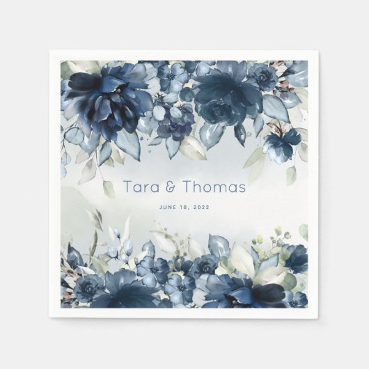 Cascading Rozen bruiloft cocktail servetten (Voorkant)