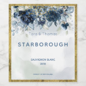 Cascading Rozen Bruiloft Wijnfles Etiket (Enkel label)