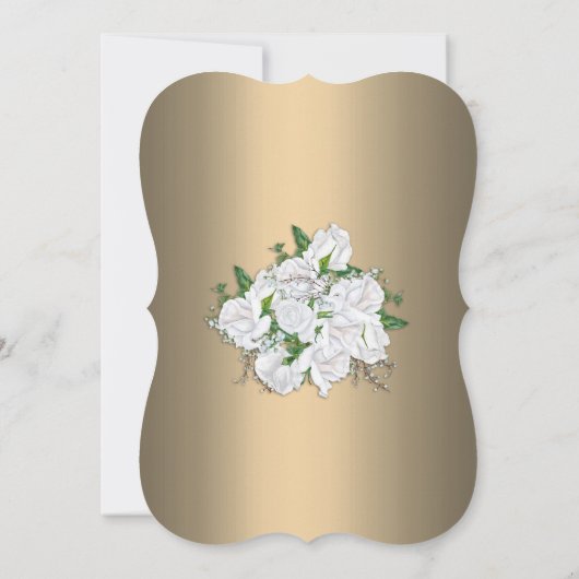 Cascading Rozen Elegante gouden bruiloft Kaart (Achterkant)