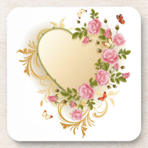 Cascading Rozen Gold Heart Drankjes Onderzetter
