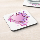 Cascading Rozen Lavendel Hart Drankjes Onderzetter (Linkerzijde)