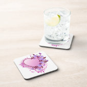 Cascading Rozen Lavendel Hart Drankjes Onderzetter (Rechterzijde)