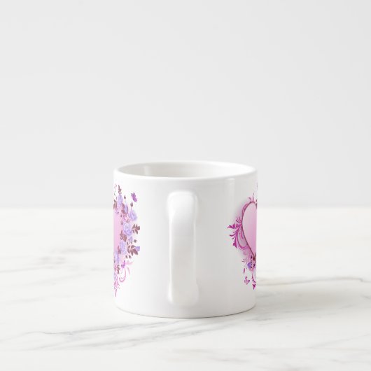 Cascading Rozen Lavendel Hart Espresso Kop (Achterkant)