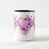 Cascading Rozen Lavendel Hart Tweekleurige Koffiemok (Center)