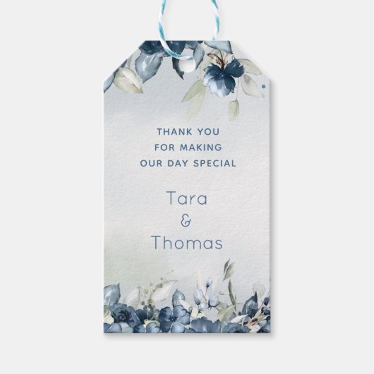 Cascading Rozen Trouwgunst Gift Lange Labels Cadeaulabel (Voorkant)