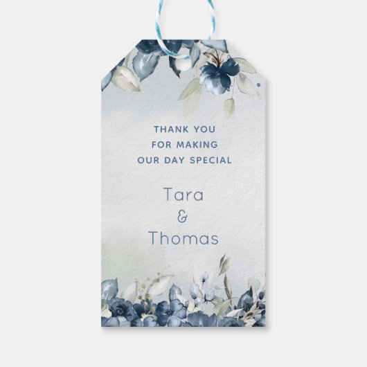 Cascading Rozen Trouwgunst Gift Lange Labels Cadeaulabel (Achterkant)