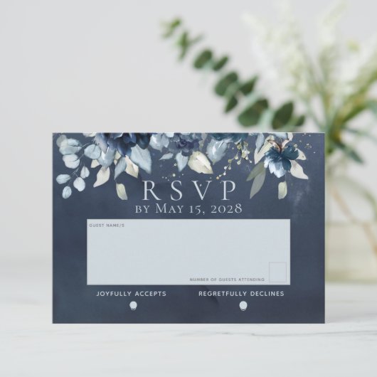 Cascading Rozen Weddenschap Geen maaltijdkeuze RSV RSVP Kaartje (Staand voorkant)