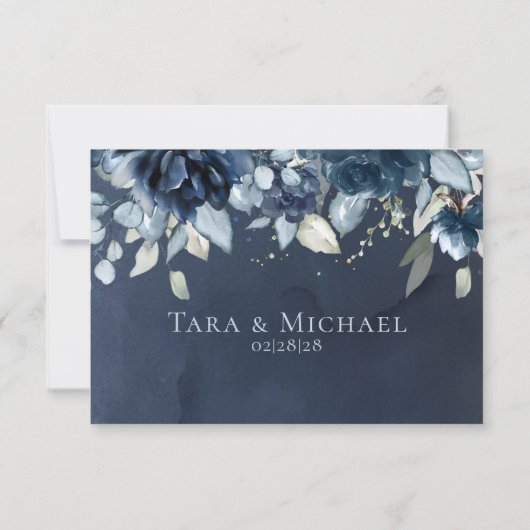 Cascading Rozen Weddenschap Geen maaltijdkeuze RSV RSVP Kaartje (Achterkant)