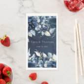 Cascading Rozen Weddenschap Long Navy Dinner Napki Servet (Insitu)