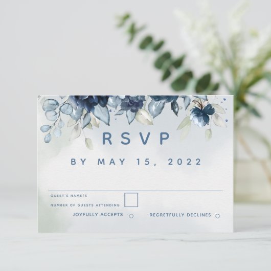 Cascading Rozen Weddenschap RSVP Geen maaltijdkaar (Staand voorkant)