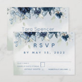 Cascading Rozen Weddenschap RSVP Geen maaltijdkaar Kaartje (Voorkant / Achterkant)