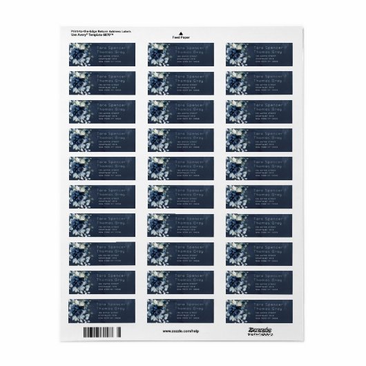 Cascading Rozen Wedding Plain Envelope Adres Etiket (Full Sheet)