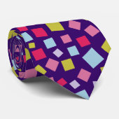 Cascading Squares - Donker Paars Stropdas (Opgerold)