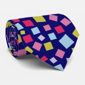 Cascading Squares - Donkerblauw Stropdas (Opgerold)