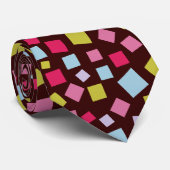 Cascading Squares - Donkerbruin Stropdas (Opgerold)