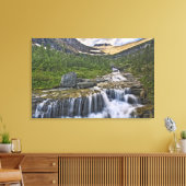 Cascading stream, Glacier National Park Canvas Afdruk (Insitu (Woonkamer))