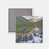 Cascading stream, Glacier National Park Magneet (Voorkant / Achterkant)