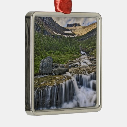 Cascading stream, Glacier National Park Metalen Ornament (Rechts)