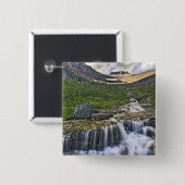 Cascading stream, Glacier National Park Vierkante Button 5,1 Cm (Voorkant /achterkant)