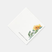 Cascading Sunflower Greenery Sage Wedding Servet (Hoek)