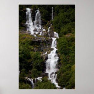 Cascading Volefossen-waterval Poster