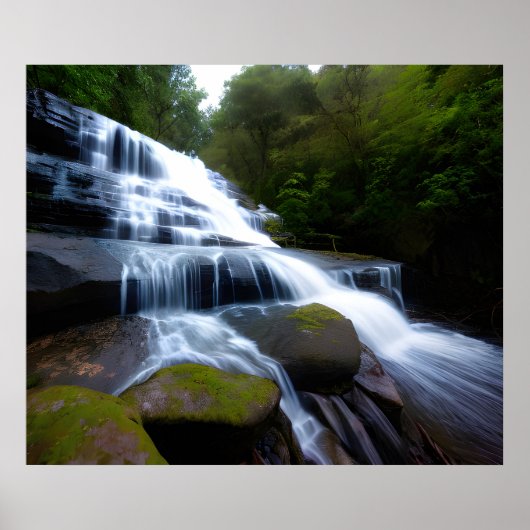 Cascading Waterfall Photo Poster (Voorkant)