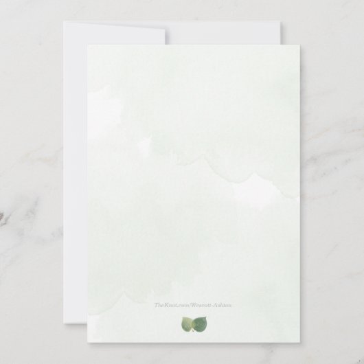 Cascading Waterverf Eucalyptus Greenery Wedding Kaart (Achterkant)