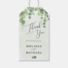 Cascading Waterverf Eucalyptus Weddenschap Cadeaulabel