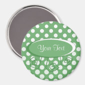 Cascading White cirkels op kalkgroen Magneet (Voorkant / Achterkant)