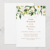 Cascading White Floral 65e verjaardagsfeestje Kaart (Voorkant / Achterkant)