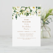Cascading White Floral 75e verjaardagsfeestje II Kaart (Staand voorkant)