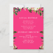 Cascading White Floral Hot Pink Insert Kaart (Voorkant)