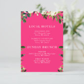 Cascading White Floral Hot Pink Small Insert Kaart (Staand voorkant)