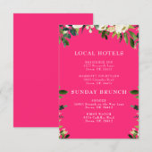 Cascading White Floral Hot Pink Small Insert Kaart (Voorkant / Achterkant)